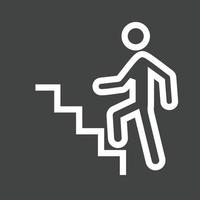 Climbing stairs Line Inverted Icon vector
