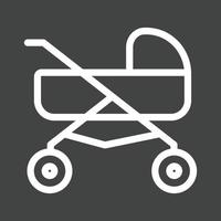 Stroller Line Inverted Icon vector