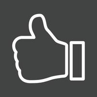 Thumbs Up Line Inverted Icon vector