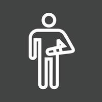 Bandaged Person Line Inverted Icon vector