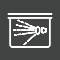 Hand X-ray Line Inverted Icon vector