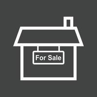 House for Sale Line Inverted Icon vector