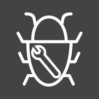 Bug Fixing Line Inverted Icon vector