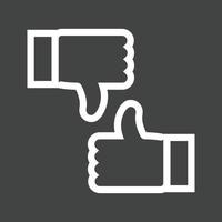 Thumbs Up Down Line Inverted Icon vector
