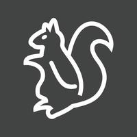 Pet Squirrel Line Inverted Icon vector