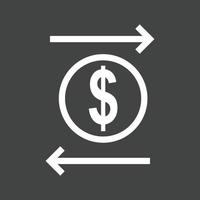 Transactions Line Inverted Icon vector