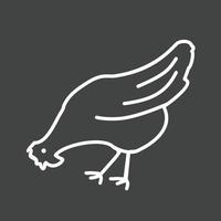 icono de línea de pollo invertida vector