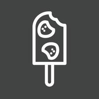 Stawberry ice lolly Line Inverted Icon vector