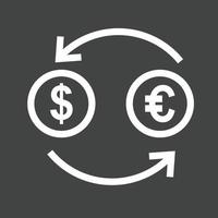 Currency Exchange Rates Line Inverted Icon vector