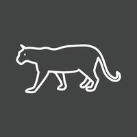 icono de línea de tigre invertida vector