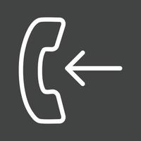 Incoming Call Line Inverted Icon vector