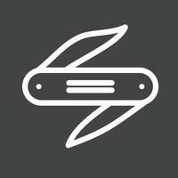 Ranger Pocket Knife Line Inverted Icon vector