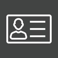 ID Card Line Inverted Icon vector