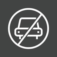 No Parking Line Inverted Icon vector