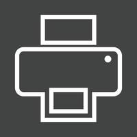 Printer III Line Inverted Icon vector