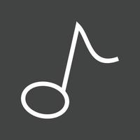 Music Note II Line Inverted Icon vector