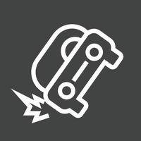 Accident Line Inverted Icon vector