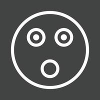 Shocked Line Inverted Icon vector