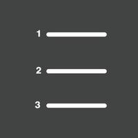 Numbered list Line Inverted Icon vector