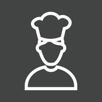 Chef Male Line Inverted Icon vector