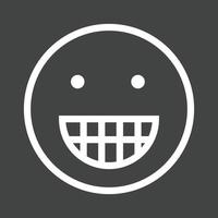 icono de línea de sonrisa grande invertida vector