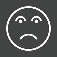 Disappointed Line Inverted Icon vector