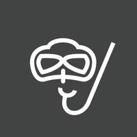 Snorkel Line Inverted Icon vector