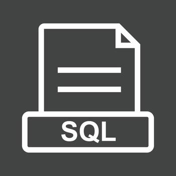 icono de línea invertida sql vector