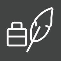 Feather Quill Line Inverted Icon vector