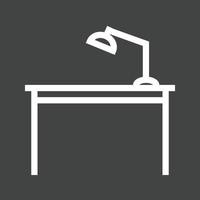 Working Desk Line Inverted Icon vector