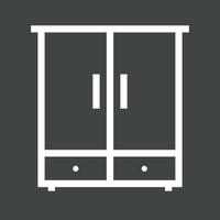 Cupboard Line Inverted Icon vector