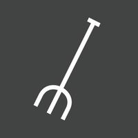 Gardening Fork Line Inverted Icon vector