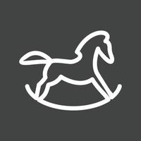 Rocking Horse Line Inverted Icon vector