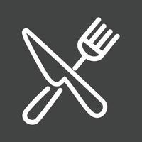 Fork and Knife Line Inverted Icon vector