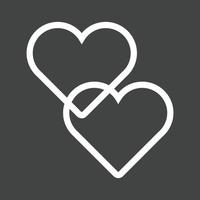 Two hearts Line Inverted Icon vector