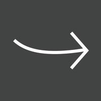 Arrow Pointing Right Line Inverted Icon vector