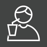 Drinking Line Inverted Icon vector