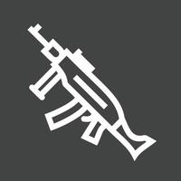 Machine Gun Line Inverted Icon vector