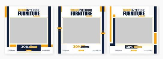 Furniture social media post template design vector