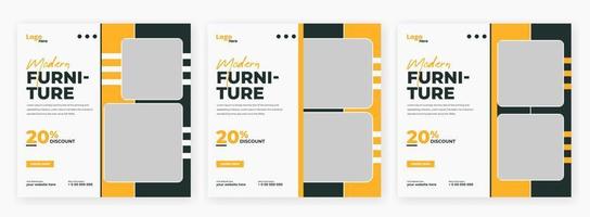 Furniture social media post template design vector