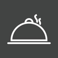 Hot Dinner Line Inverted Icon vector