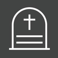 Cemetry Line Inverted Icon vector