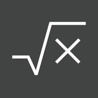 Square Root Line Inverted Icon vector