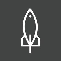 Rocket Line Inverted Icon vector