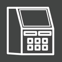 ATM Machine Line Inverted Icon vector