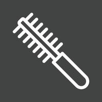 Curly Hair Comb Line Inverted Icon vector