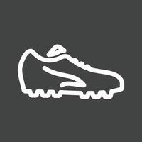 icono de línea de zapatos de fútbol invertido vector