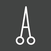 Scissors III Line Inverted Icon vector