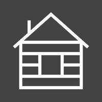 Wood Cabin Line Inverted Icon vector