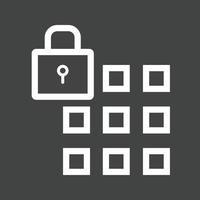 Passcode Lock II Line Inverted Icon vector